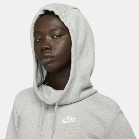 Nike Femme – Nike Sportswear Club Polaire – Gris foncé chiné/Blanc - NIKE