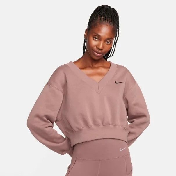 Nike Femme – Sweat-shirt Nike Sportswear Phoenix en polaire – Mauve fumé/noir - NIKE