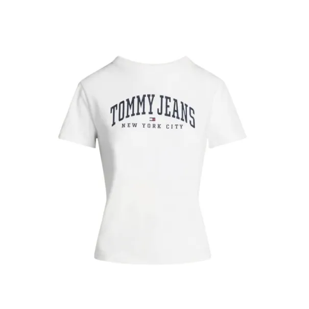 Tommy Jeans – T-shirt ras du cou avec logo universitaire – Blanc - TOMMY JEANS