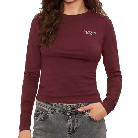 Tommy Jeans – T-shirt à manches longues en coton Tommy Jeans – Bordeaux - TOMMY JEANS