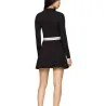 Tommy Jeans – Robe courte moulante et évasée à col cheminée – Noir - TOMMY JEANS