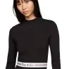 Tommy Jeans – Robe courte moulante et évasée à col cheminée – Noir - TOMMY JEANS
