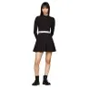 Tommy Jeans – Robe courte moulante et évasée à col cheminée – Noir - TOMMY JEANS