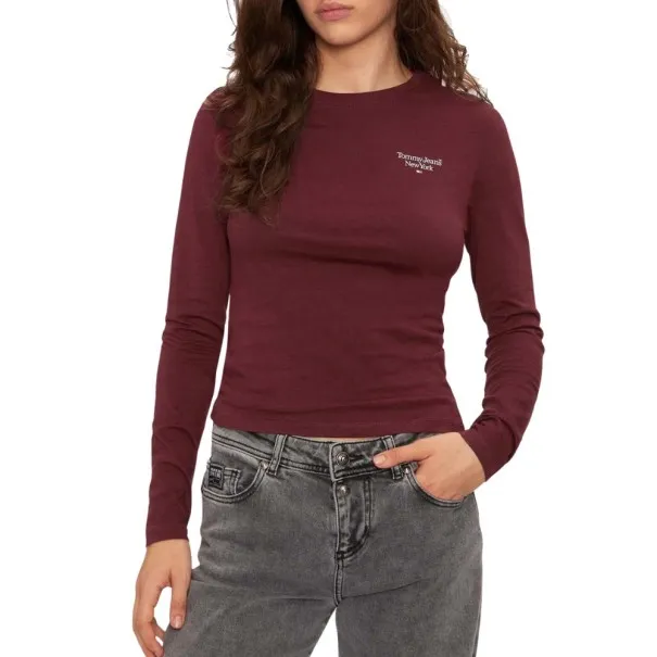 Tommy Jeans – T-shirt à manches longues en coton Tommy Jeans – Bordeaux - TOMMY JEANS
