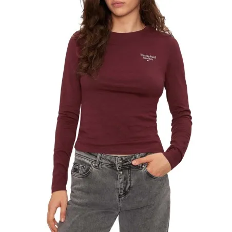Tommy Jeans – T-shirt à manches longues en coton Tommy Jeans – Bordeaux - TOMMY JEANS
