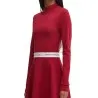 Tommy Jeans – Robe courte évasée à col Perkins – Rouge - TOMMY JEANS