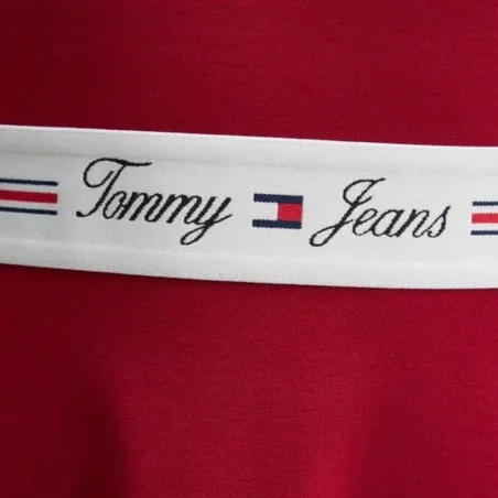Tommy Jeans – Robe courte évasée à col Perkins – Rouge - TOMMY JEANS