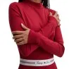 Tommy Jeans – Robe courte évasée à col Perkins – Rouge - TOMMY JEANS