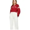 Tommy Jeans – Pull court à col en V Varsity – ROUGE RÉGATE - TOMMY JEANS