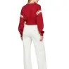 Tommy Jeans – Pull court à col en V Varsity – ROUGE RÉGATE - TOMMY JEANS