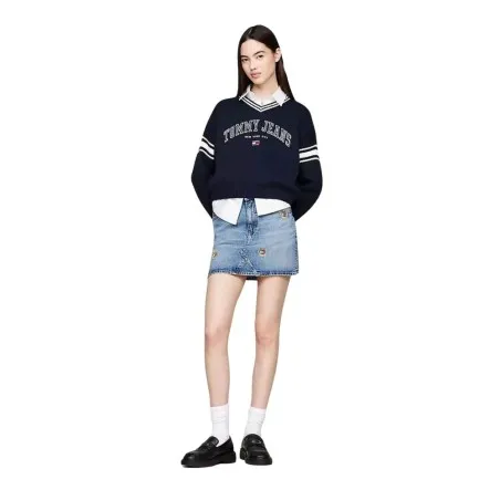 Tommy Jeans – Mini-jupe en jean taille mi-haute Izzie – denim moyen - TOMMY JEANS