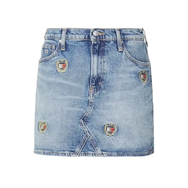 Tommy Jeans – Mini-jupe en jean taille mi-haute Izzie – denim moyen - TOMMY JEANS