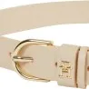 Tommy Jeans – Ceinture Essential en cuir emblématique – Beige - TOMMY JEANS