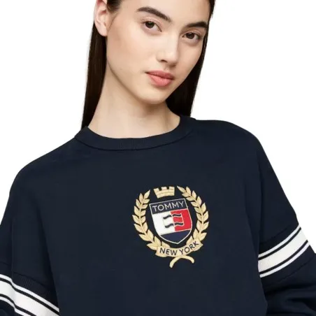 Tommy Jeans – Sweat-shirt Tommy Prep avec logo – Bleu foncé - TOMMY JEANS