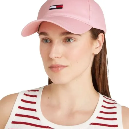 Tommy Jeans – Casquette de baseball avec broderie drapeau – Rose - TOMMY JEANS