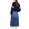 Tommy Jeans – Pull court à col en V Varsity – DARK NIGHT NAVY - TOMMY JEANS