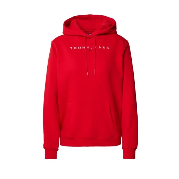 Tommy Jeans – Sweat à Capuche Rouge Femme Tommy Hilfiger Linear – Rouge - TOMMY JEANS