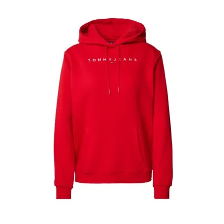 Tommy Jeans – Sweat à Capuche Rouge Femme Tommy Hilfiger Linear – Rouge - TOMMY JEANS