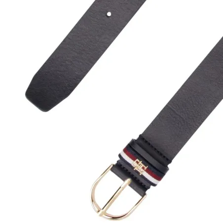 Tommy Jeans – Ceinture Essential en cuir emblématique – Noir - TOMMY JEANS