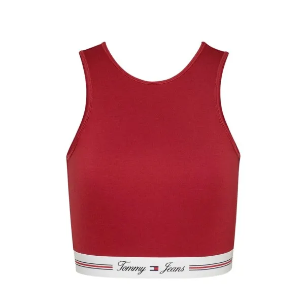 Tommy Jeans – Brassière découpée avec bande logo Tjw – Rouge - TOMMY JEANS