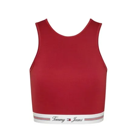 Tommy Jeans – Brassière découpée avec bande logo Tjw – Rouge - TOMMY JEANS