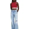 Tommy Jeans – Brassière découpée avec bande logo Tjw – Rouge - TOMMY JEANS