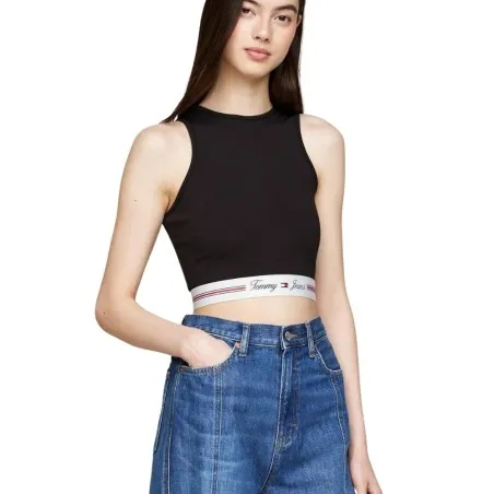 Tommy Jeans – Brassière découpée avec bande logo Tjw – Noir - TOMMY JEANS