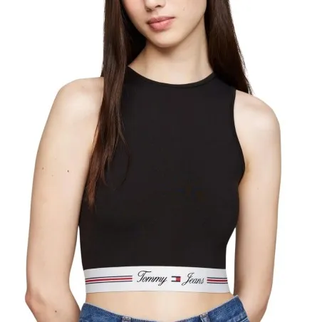 Tommy Jeans – Brassière découpée avec bande logo Tjw – Noir - TOMMY JEANS