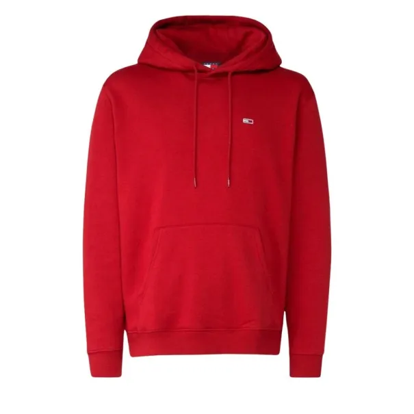 Tommy Jeans – Sweat à capuche uni avec logo – Rouge - TOMMY JEANS