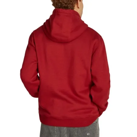 Tommy Jeans – Sweat à capuche uni avec logo – Rouge - TOMMY JEANS