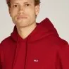 Tommy Jeans – Sweat à capuche uni avec logo – Rouge - TOMMY JEANS