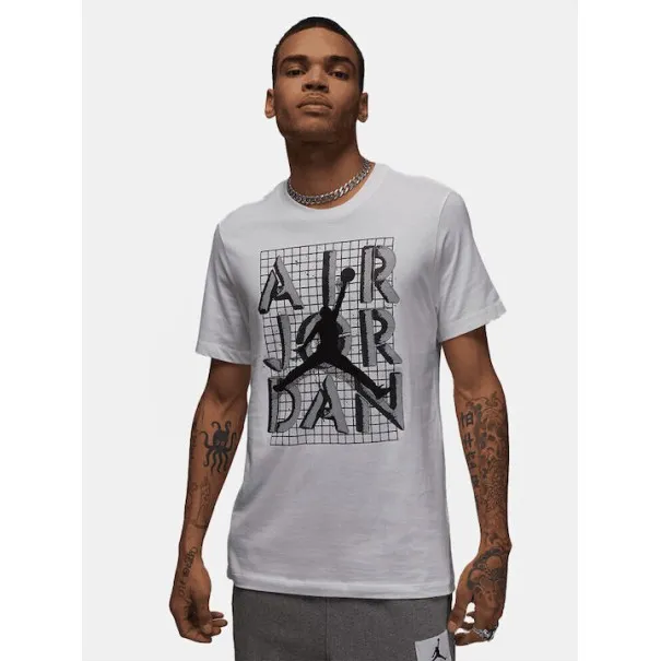 Jordan Homme – T-SHIRT JORDAN MJ BRAND JM STACK SS CREW – Blanc - NIKE