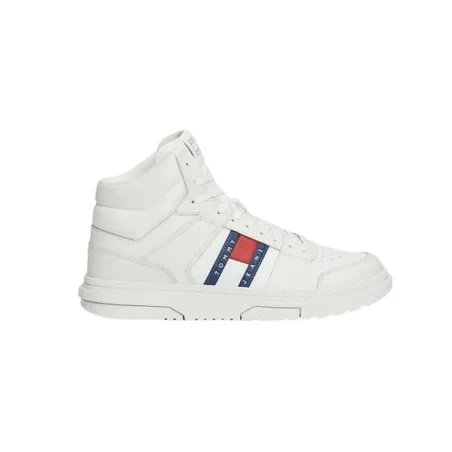 Tommy Jeans – Baskets mi-montantes The Brooklyn en cuir – Blanc - TOMMY JEANS