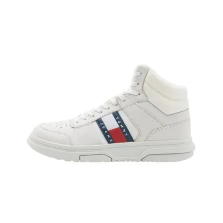 Tommy Jeans – Baskets mi-montantes The Brooklyn en cuir – Blanc - TOMMY JEANS
