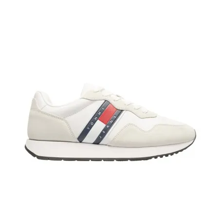 Tommy Jeans – Baskets à crampons à texture mixte – Blanc - TOMMY JEANS