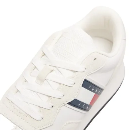Tommy Jeans – Baskets à crampons à texture mixte – Blanc - TOMMY JEANS