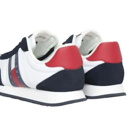 Tommy Jeans – Baskets à logo essentielles – Blanc Noir - TOMMY HILFIGER
