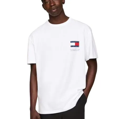 Tommy Jeans – T-shirt ras du cou avec logo – Blanc - TOMMY JEANS