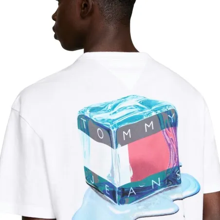 Tommy Jeans – T-shirt ras du cou avec logo – Blanc - TOMMY JEANS