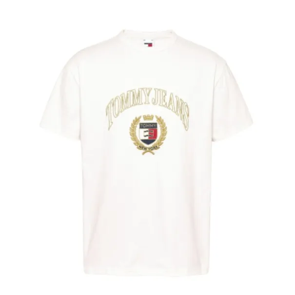 Tommy Jeans – T-shirt coupe régulière brodé Monotype – Blanc - TOMMY JEANS