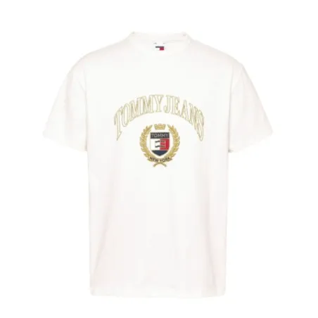 Tommy Jeans – T-shirt coupe régulière brodé Monotype – Blanc - TOMMY JEANS