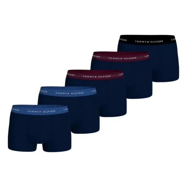 Tommy Jeans – 5-Pack Essential Signature Trunks – Bordeaux - TOMMY JEANS