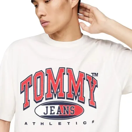 Tommy Jeans – T-shirt basique à logo graphique – Blanc - TOMMY JEANS