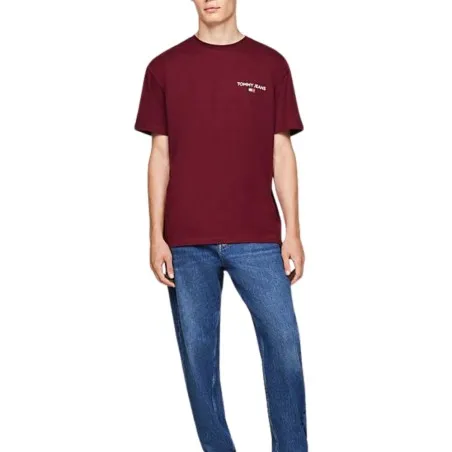 Tommy Jeans – T-shirt à logo dans le dos – deep rouge - TOMMY JEANS