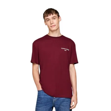 Tommy Jeans – T-shirt à logo dans le dos – deep rouge - TOMMY JEANS