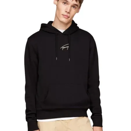 Tommy Jeans – Sweat à capuche avec logo Signature Doré – Noir - TOMMY JEANS