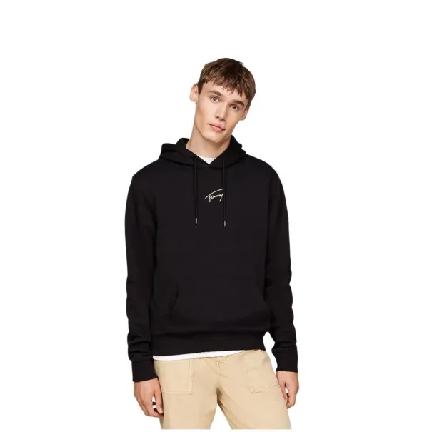 Tommy Jeans – Sweat à capuche avec logo Signature Doré – Noir - TOMMY JEANS