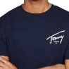 Tommy Jeans – T-shirt à col ras-du-cou et logo signature – Marine - TOMMY JEANS
