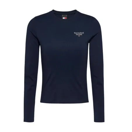 Tommy Jeans – Tommy Jeans TJW SLIM ESSENTIAL LOGO 2 LS EXT – Bleu Foncé - TOMMY JEANS