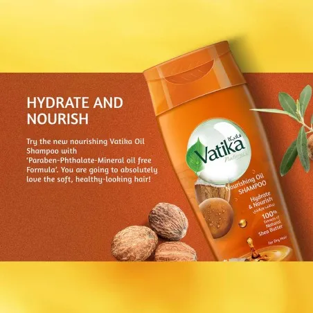 Vatika – Shampoing À L’Huile Nourrissante Beurre De Karité 200 ml - VATIKA
